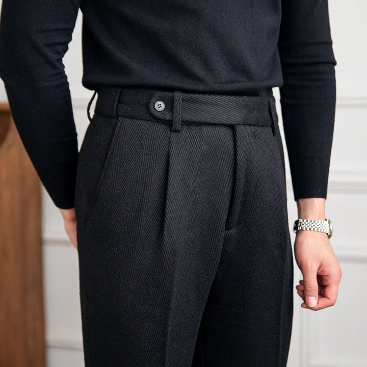 Orsen: Herringbone Wool Trousers