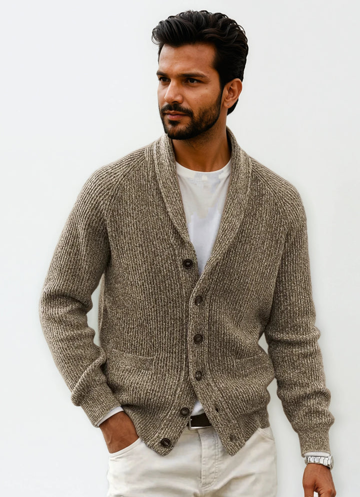 Heritage: Textured Cardigan | Khaki