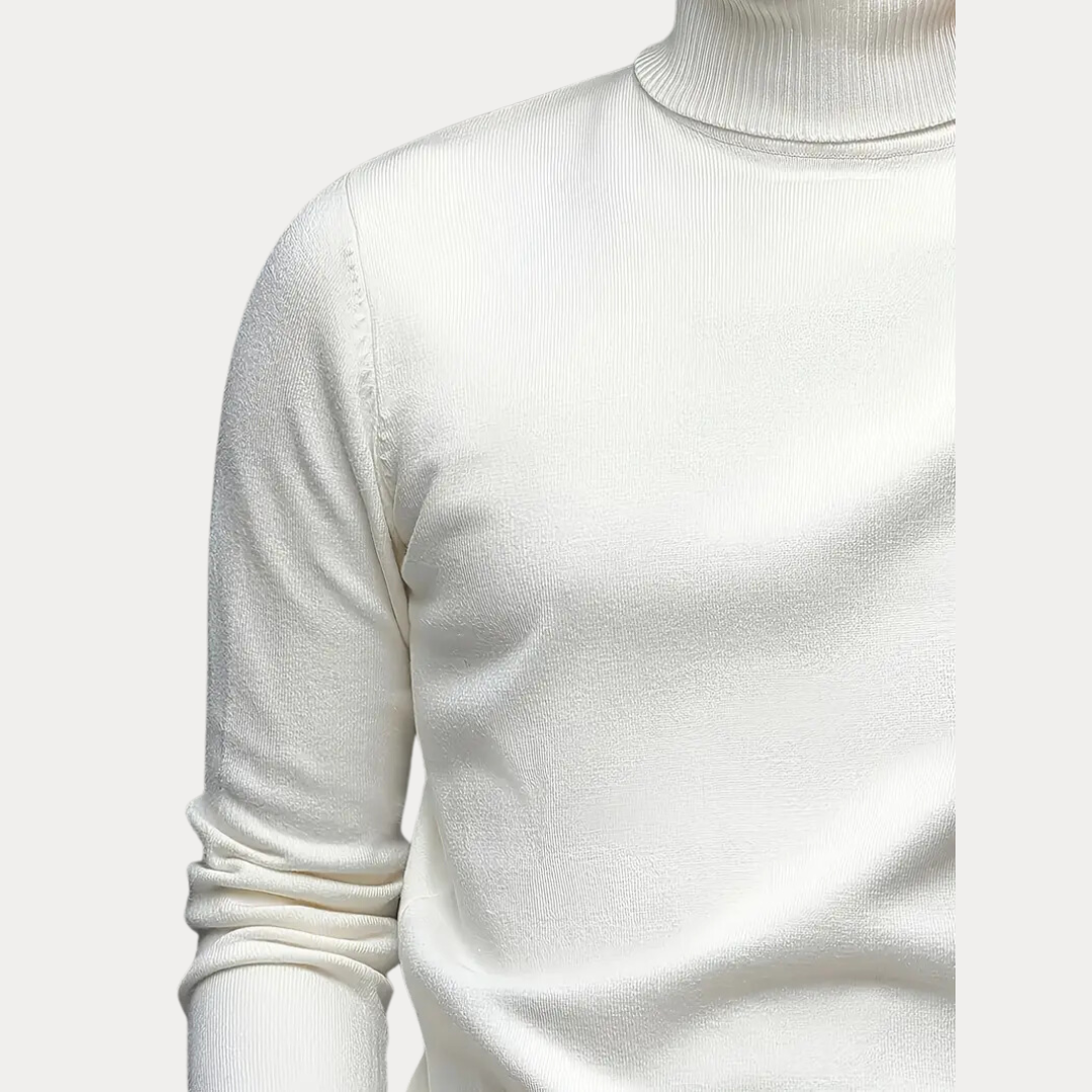 Vision: Polo Neck Jumper | White