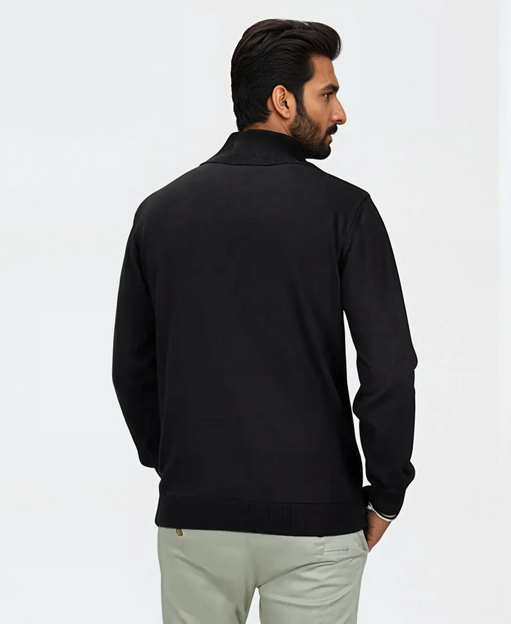 Vision: Polo Neck Jumper | Black