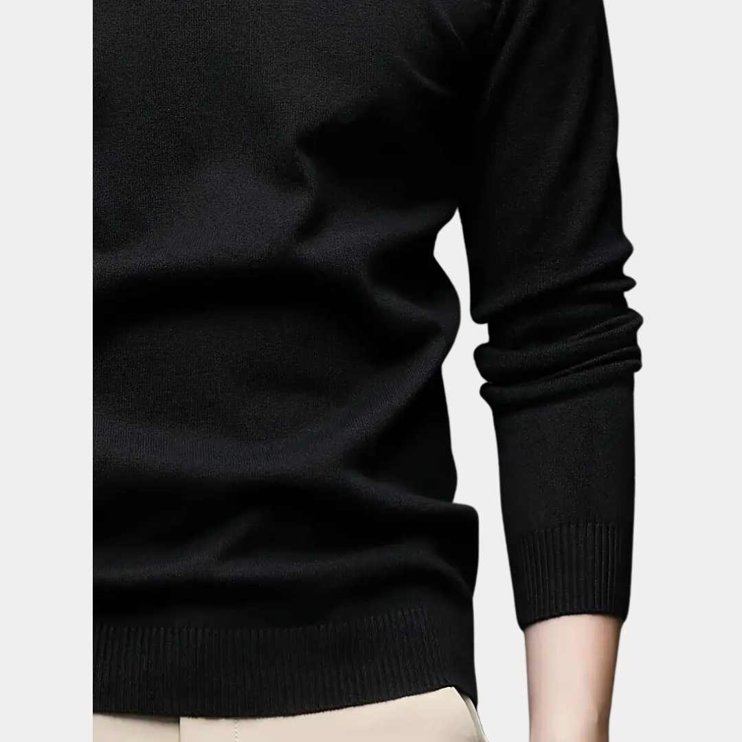 Vision: Polo Neck Jumper | Black