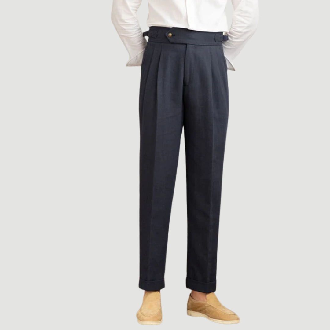 Caius: Tailored Linen Trousers | Khaki