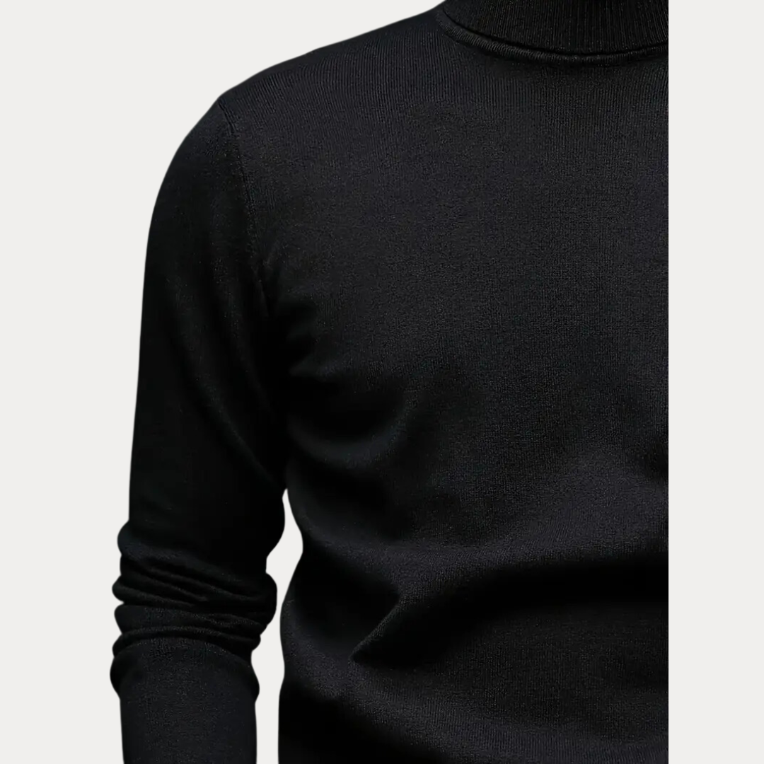 Vision: Polo Neck Jumper | Black