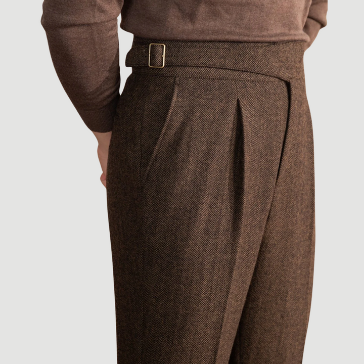 Magnus: Wool Tailored Trousers | Chestnut