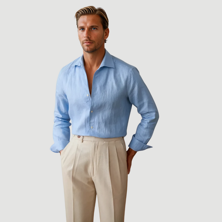 Valtor: Linen Resort Shirt | French Blue