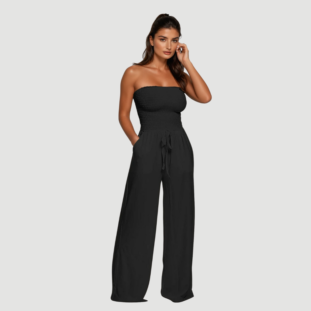 Ava: Off-Shoulder Jumpsuit  | Brown