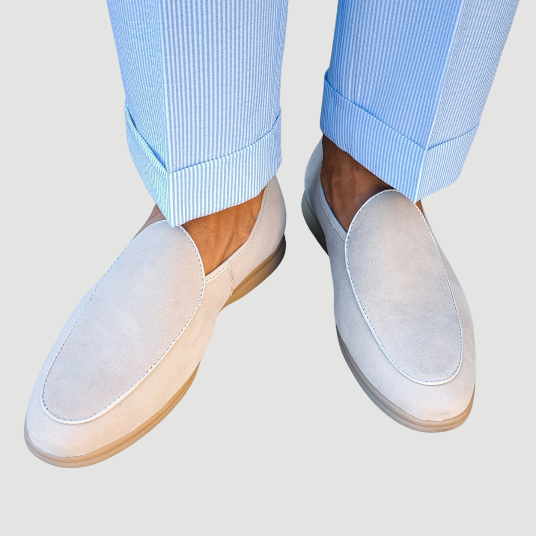 Vittorio: Suede Loafers | Cream