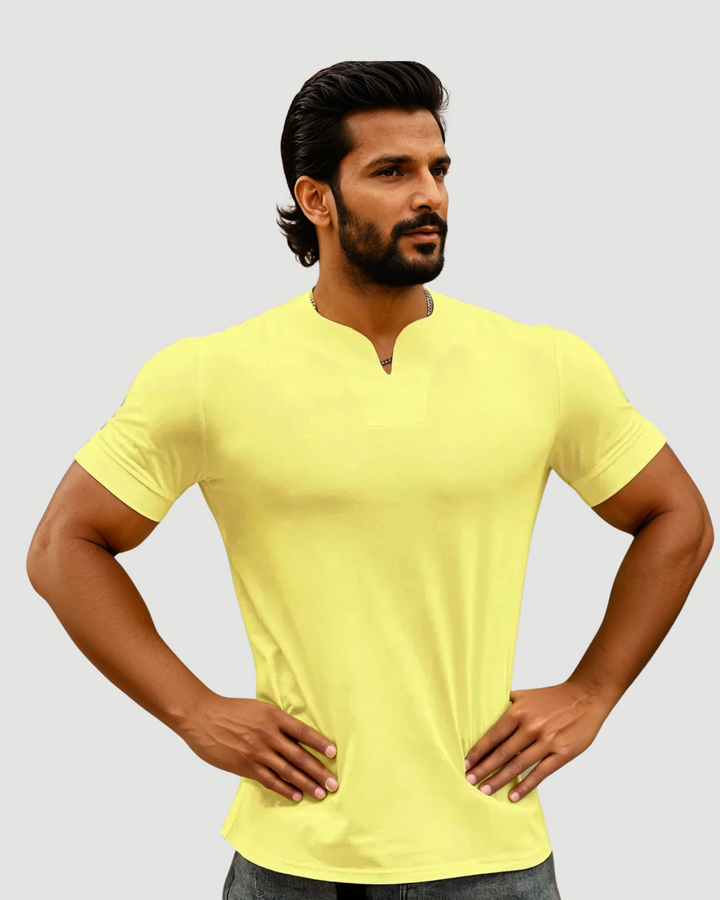 Kier: V-Neck Performance Tee | Yellow