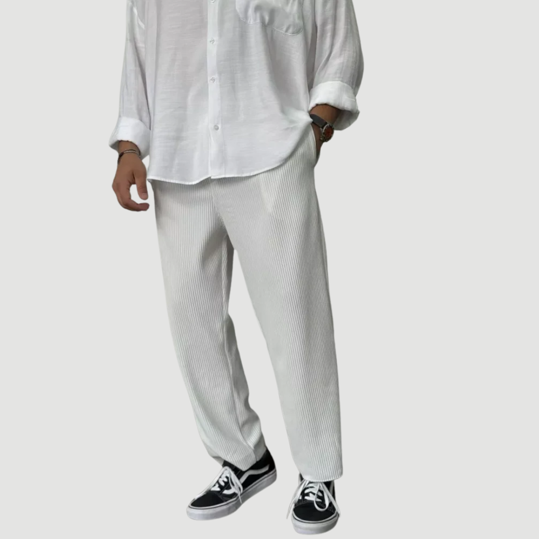 Tavian: Precision Tailored Trousers | White