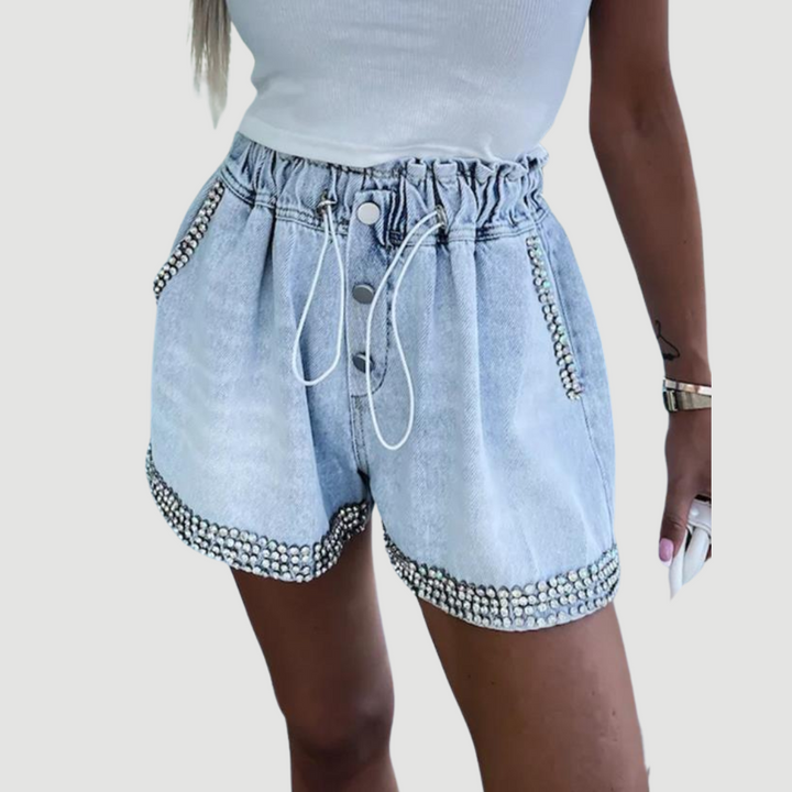 Stella: Premium Embellished Denim Shorts