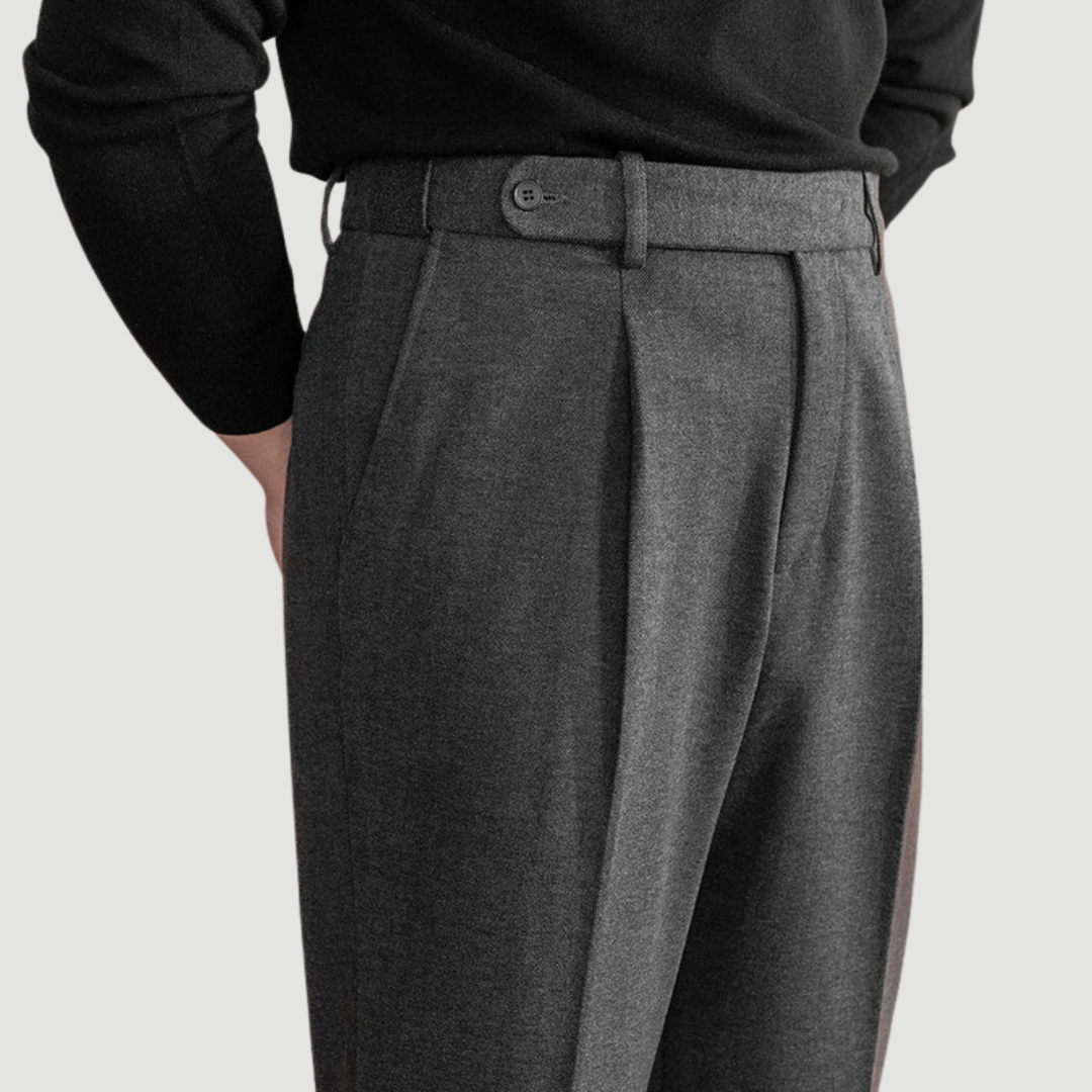 Eamon: Tailored Trousers | Stone Grey