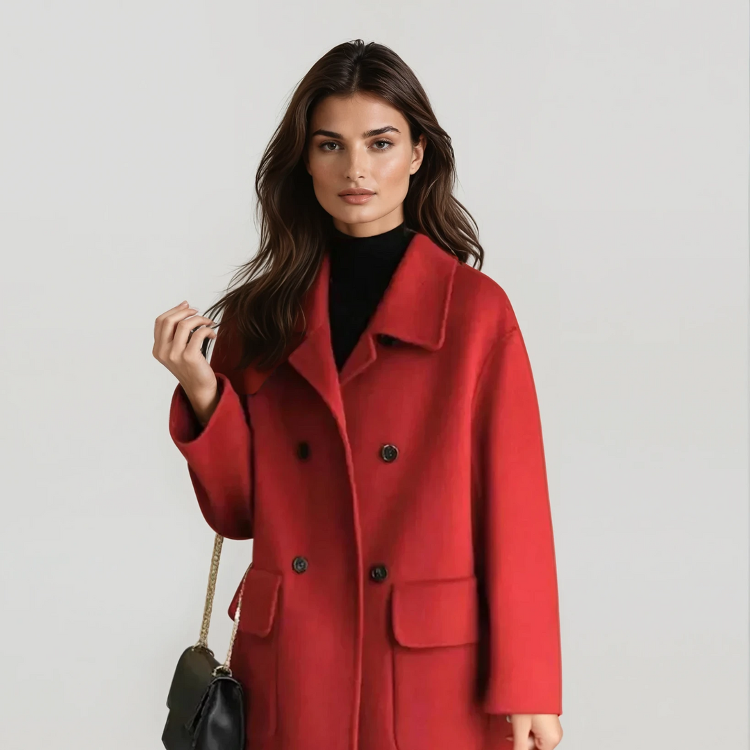 Valeria: Luxe Wool Trench | Red