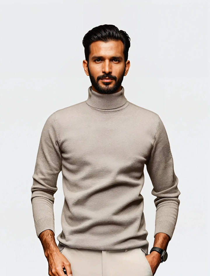 Vision: Polo Neck Jumper | Coffee