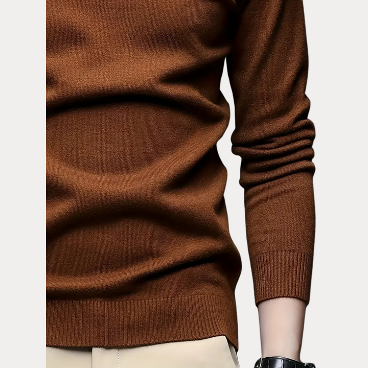 Vision: Polo Neck Jumper | Coffee