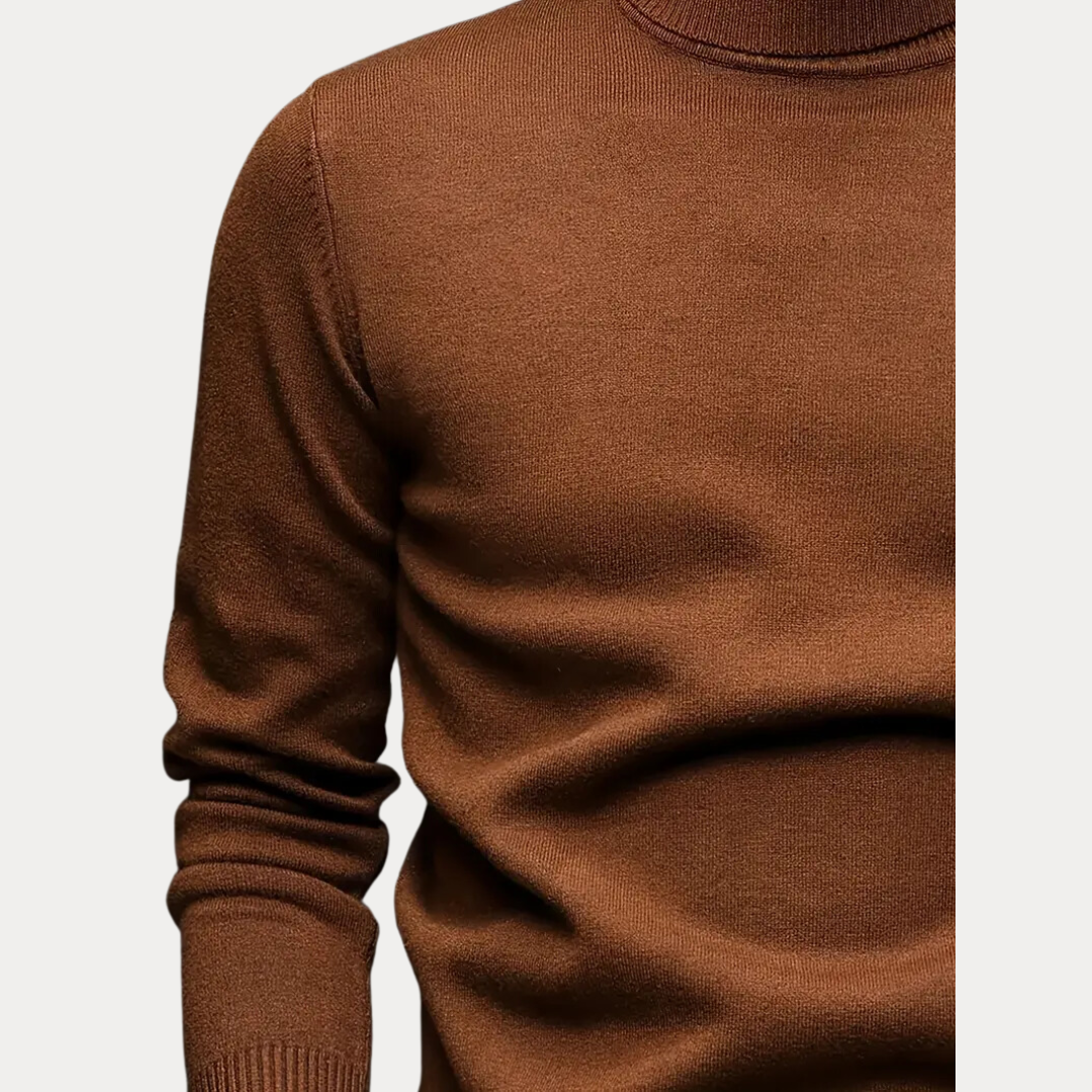 Vision: Polo Neck Jumper | Coffee