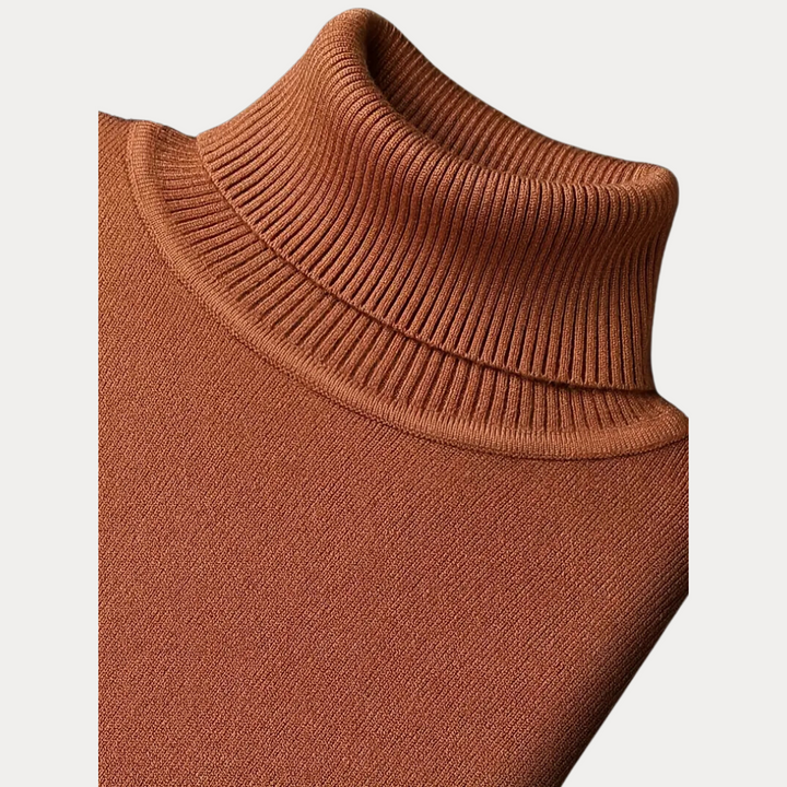 Vision: Polo Neck Jumper | Coffee