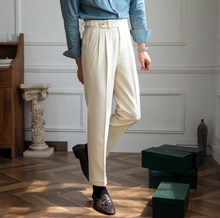 Aksel: Signature Wool Trousers | Cream