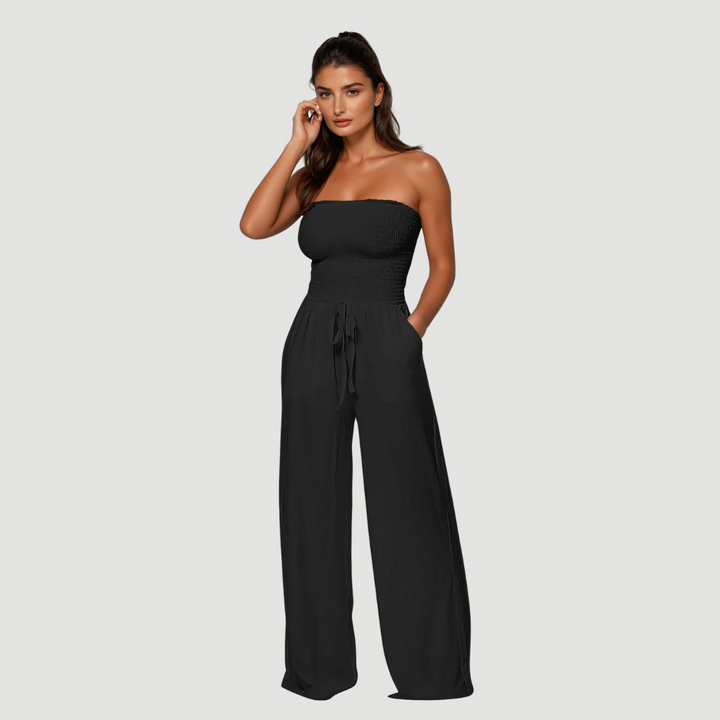 Ava: Off-Shoulder Jumpsuit | White