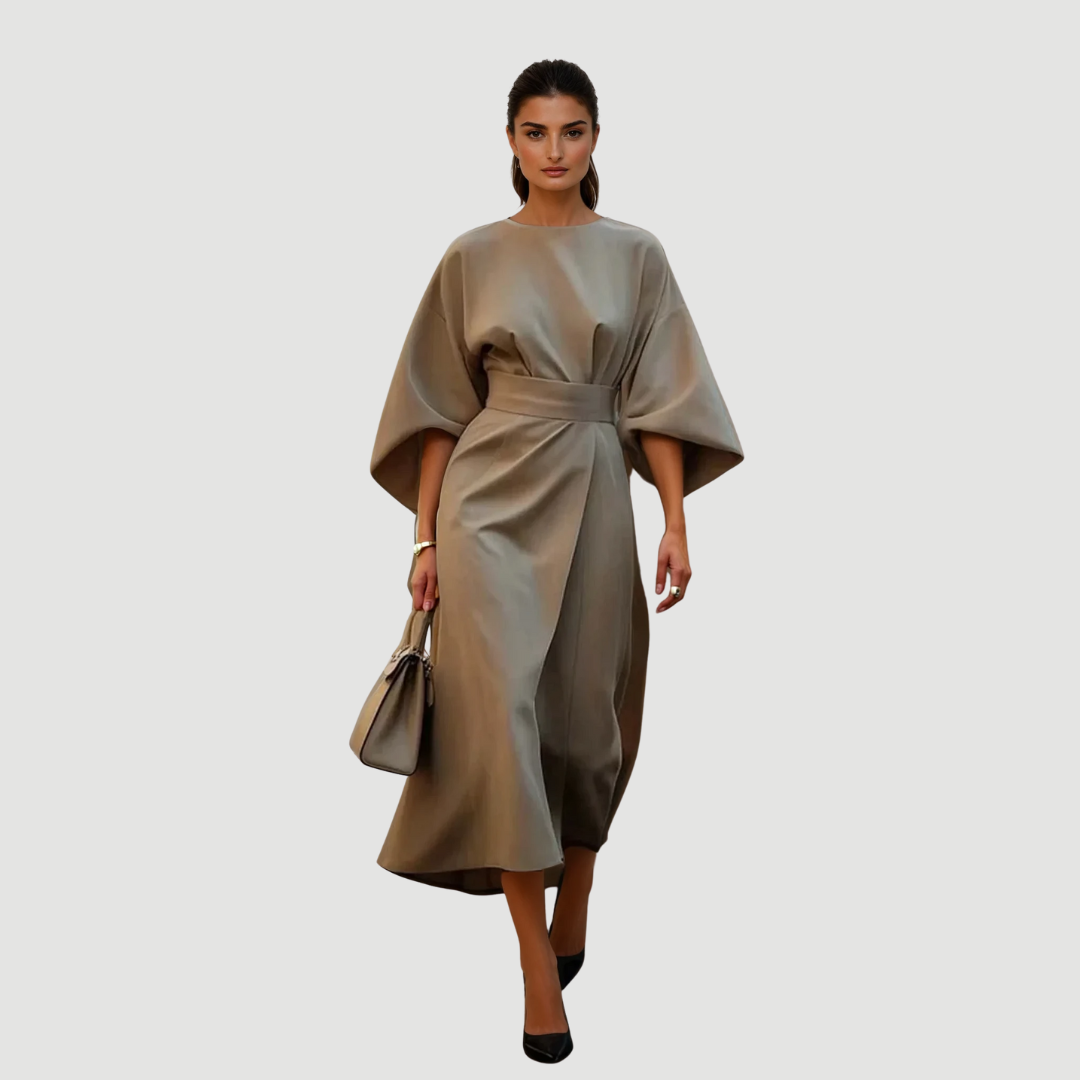 Elowen: Statement Sleeve Dress | Grey