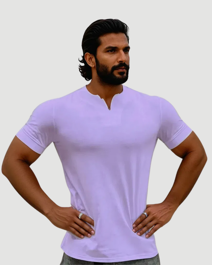 Kier: V-Neck Performance Tee | Purple