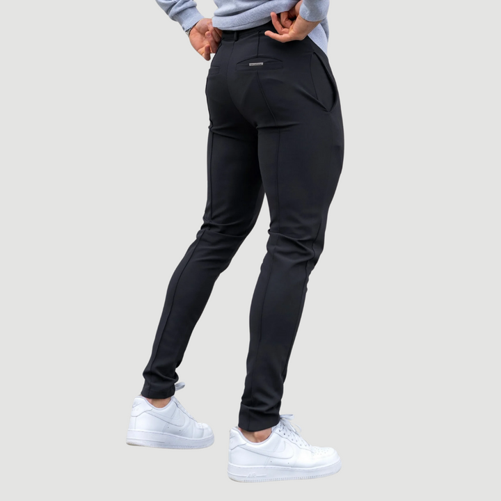 Cassian: Ultra-Flex Tailored Trousers | Black