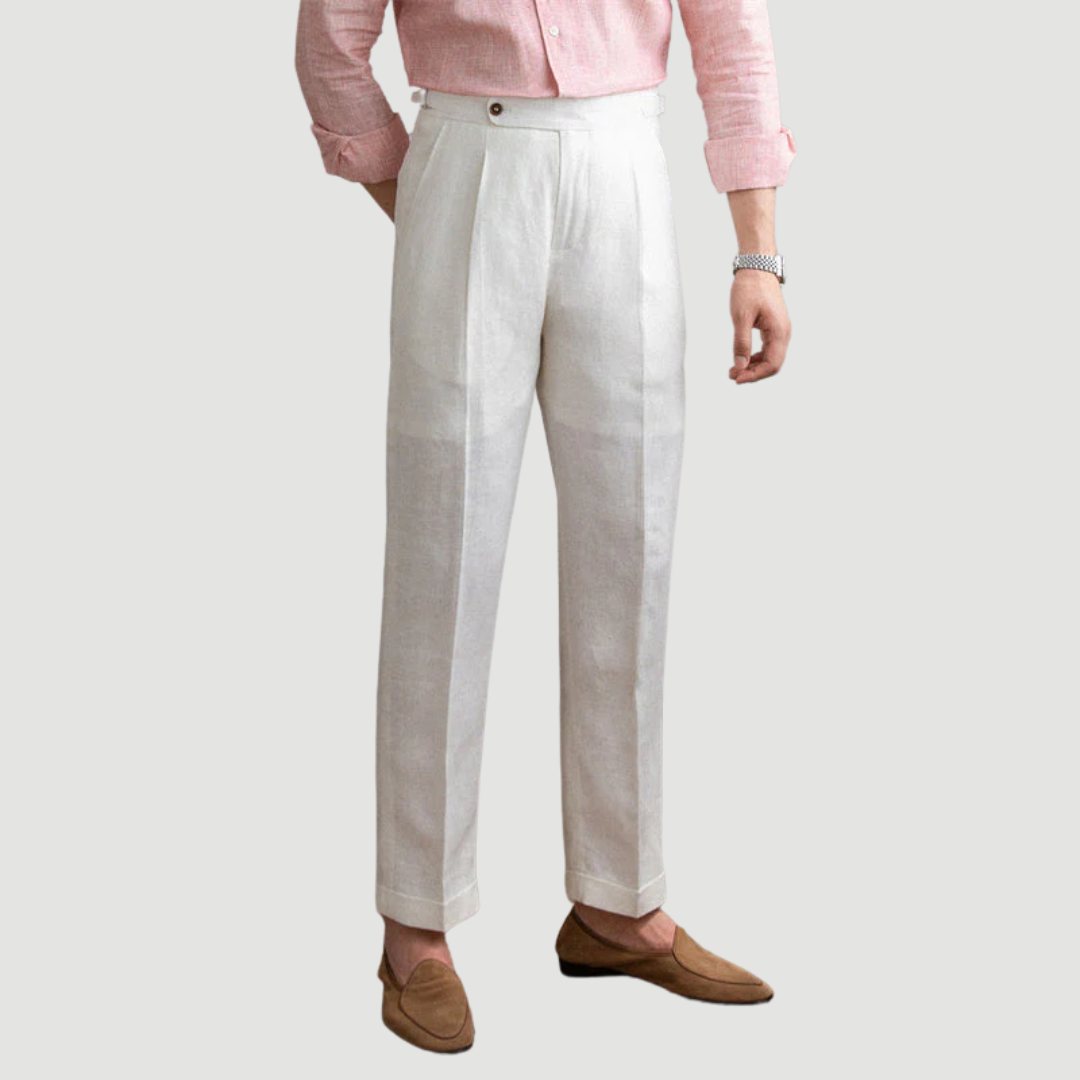 Leano: Classic Linen Trousers | Sand