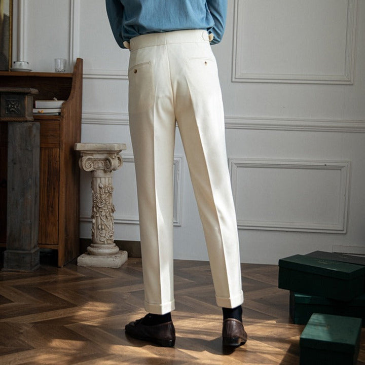 Aksel: Signature Wool Trousers | Cream