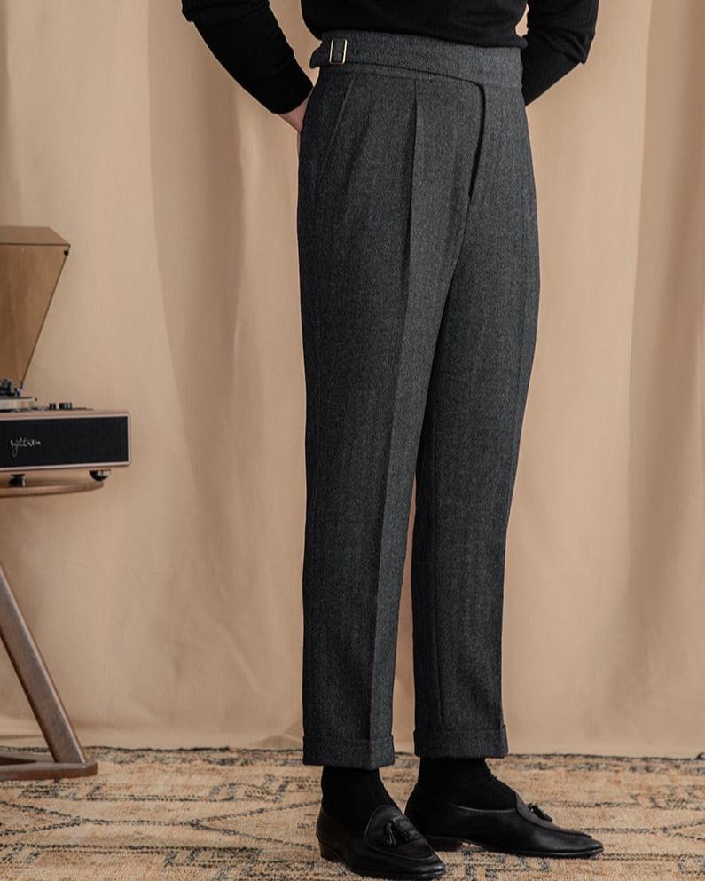 Magnus: Wool Tailored Trousers | Chestnut