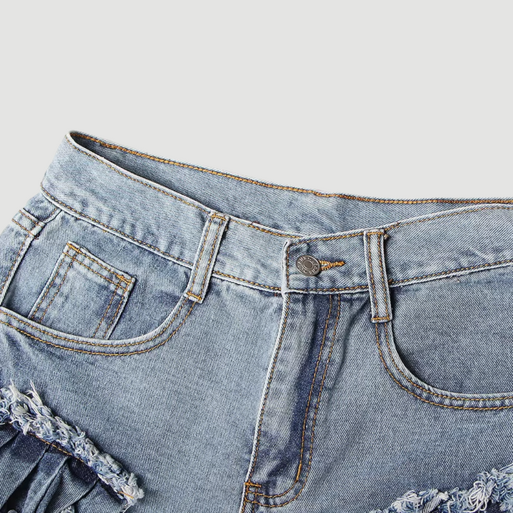 Livia: Ruffled Denim Shorts