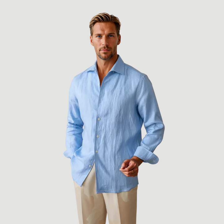 Valtor: Linen Resort Shirt | French Blue