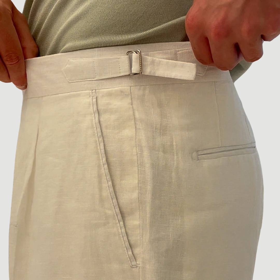 Leano: Classic Linen Trousers | Sand