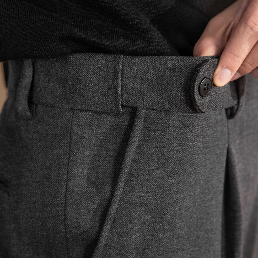 Eamon: Tailored Trousers | Stone Grey