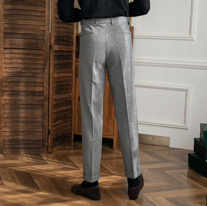 Dominic: Houndstooth Tailored Trousers | Granite