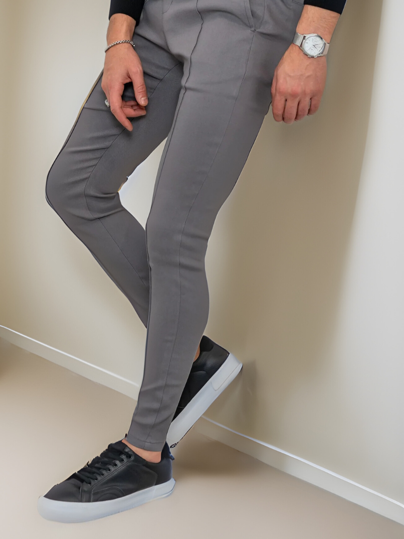 Cassian: Ultra-Flex Tailored Trousers | Grey