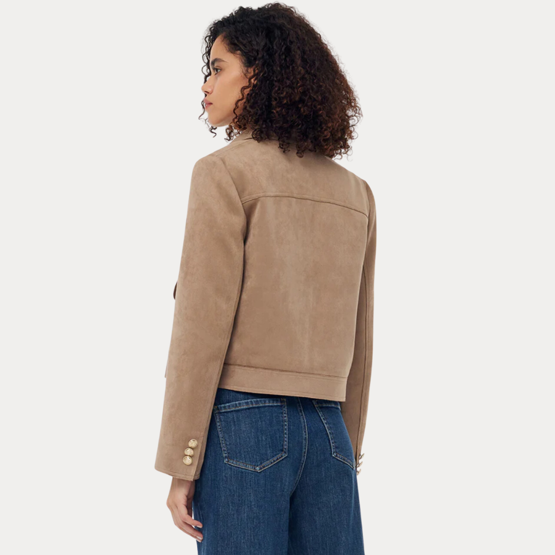 Vesper: Suede Zip Jacket