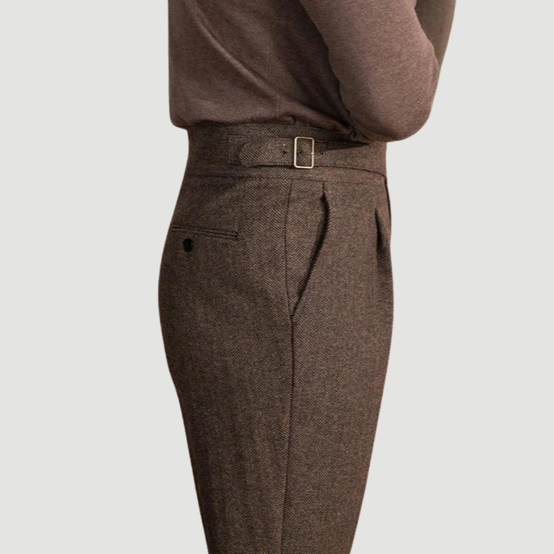 Magnus: Wool Tailored Trousers | Chestnut