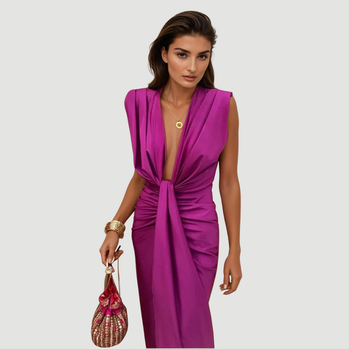 Bella – Draped Dress | Violet