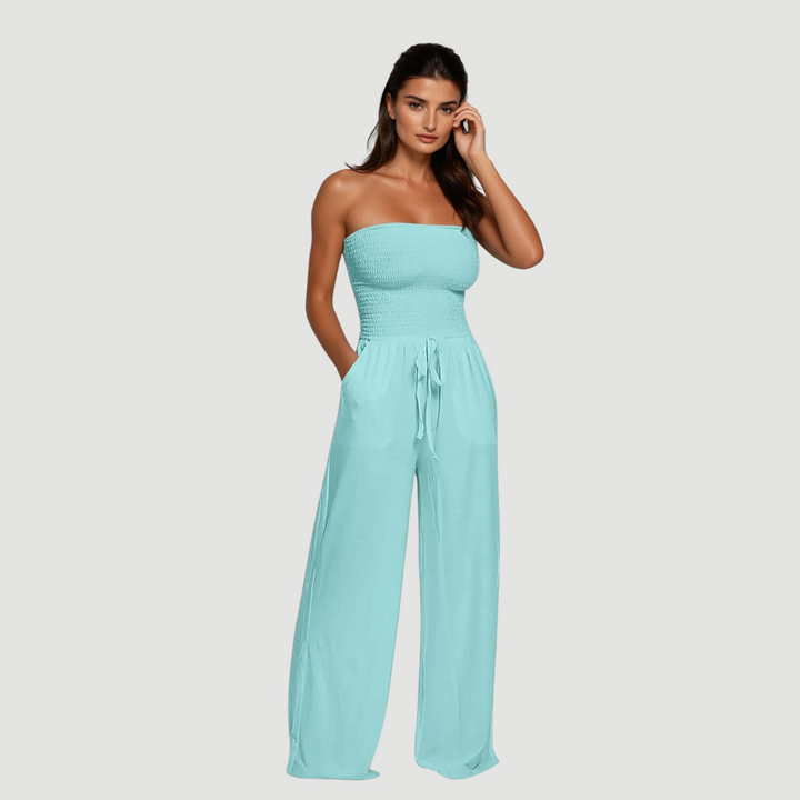 Ava: Off-Shoulder Jumpsuit | White