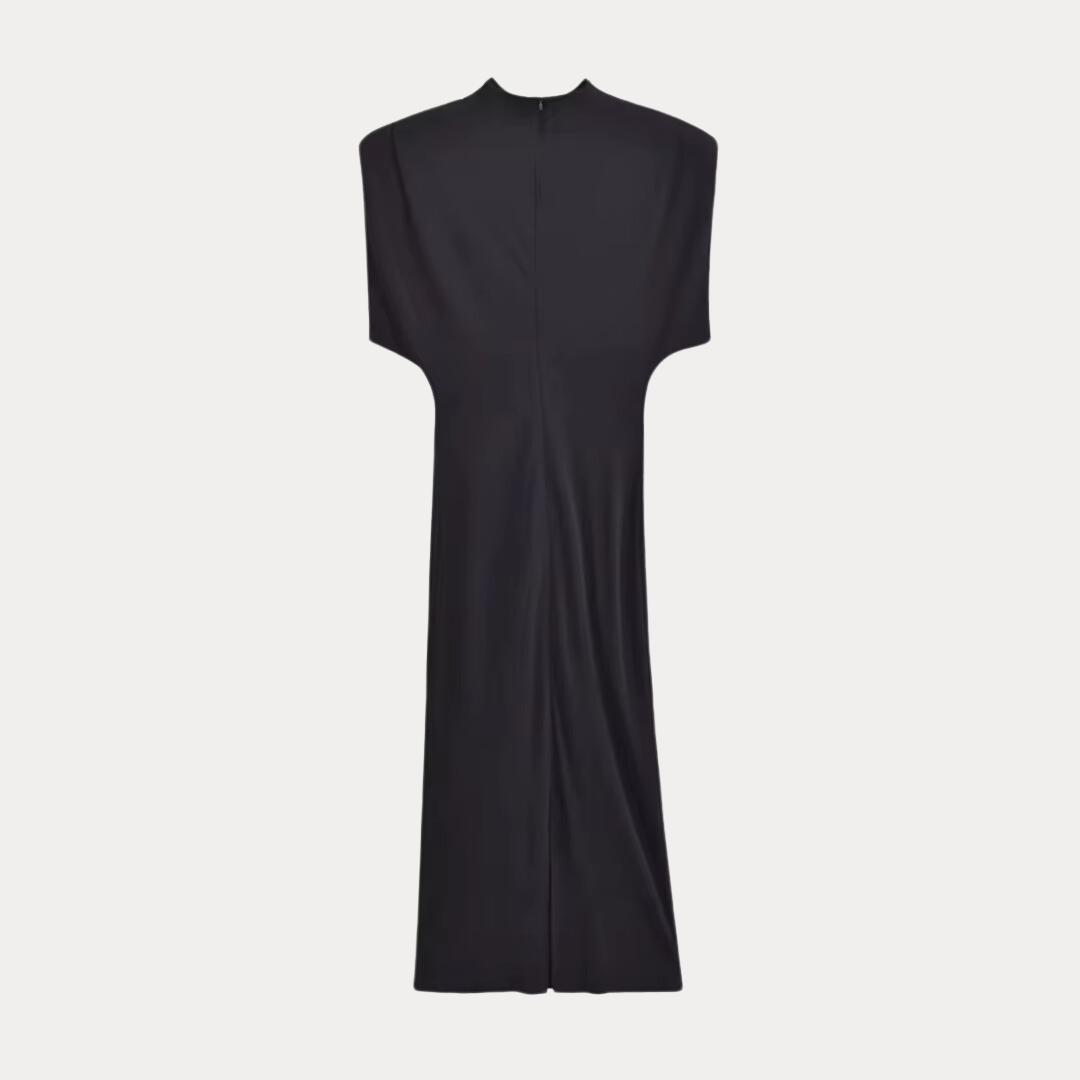 Ashley - Elegant Black Midi Dress