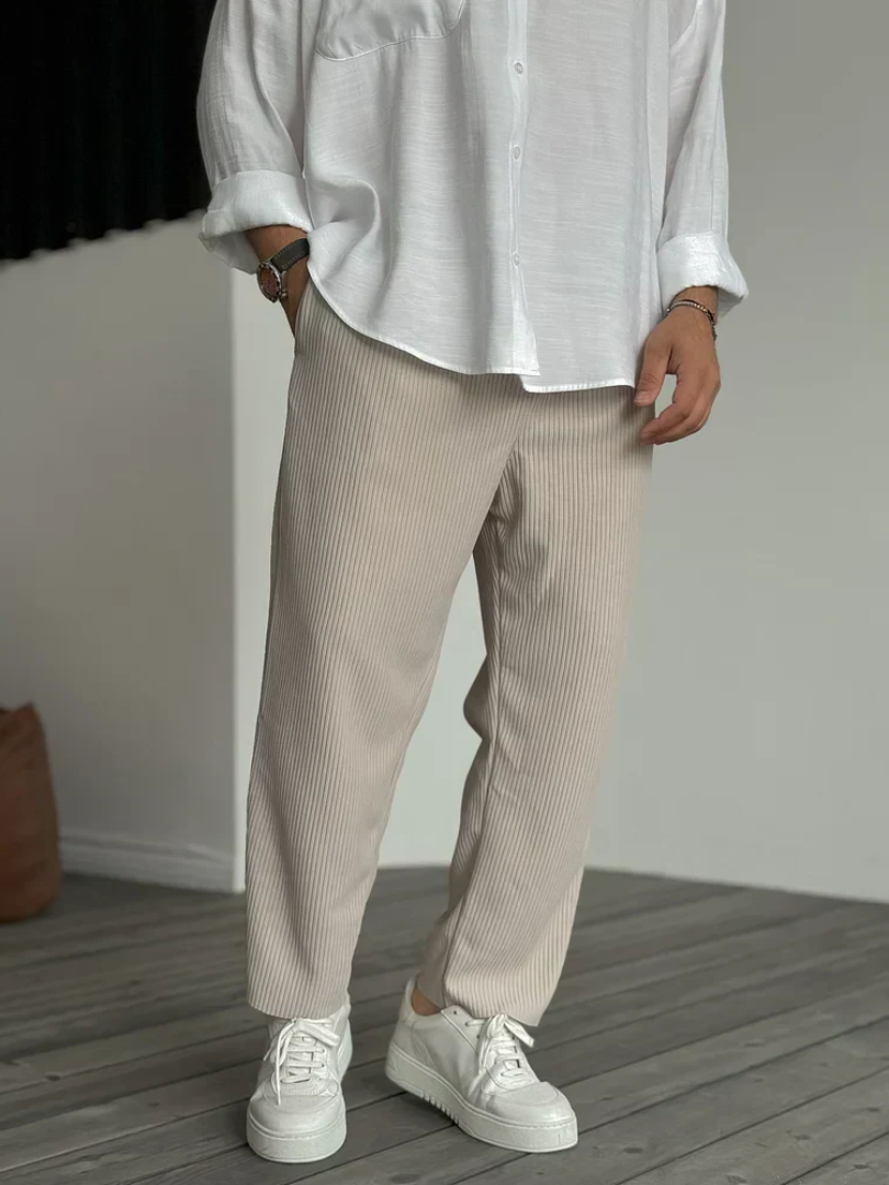 Tavian: Precision Tailored Trousers | White