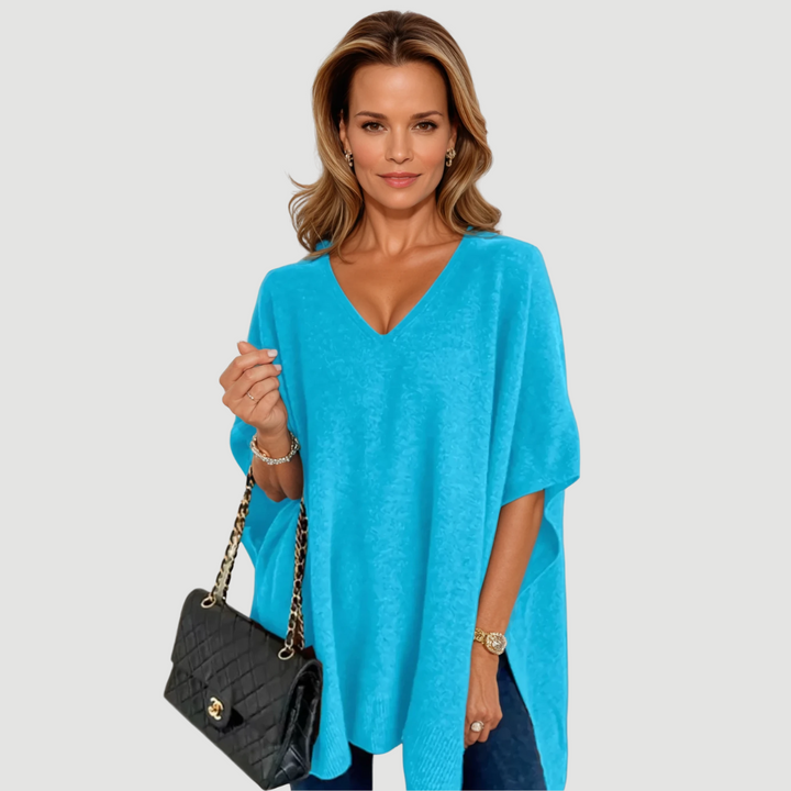 Naya: Effortless Knit Poncho | Black