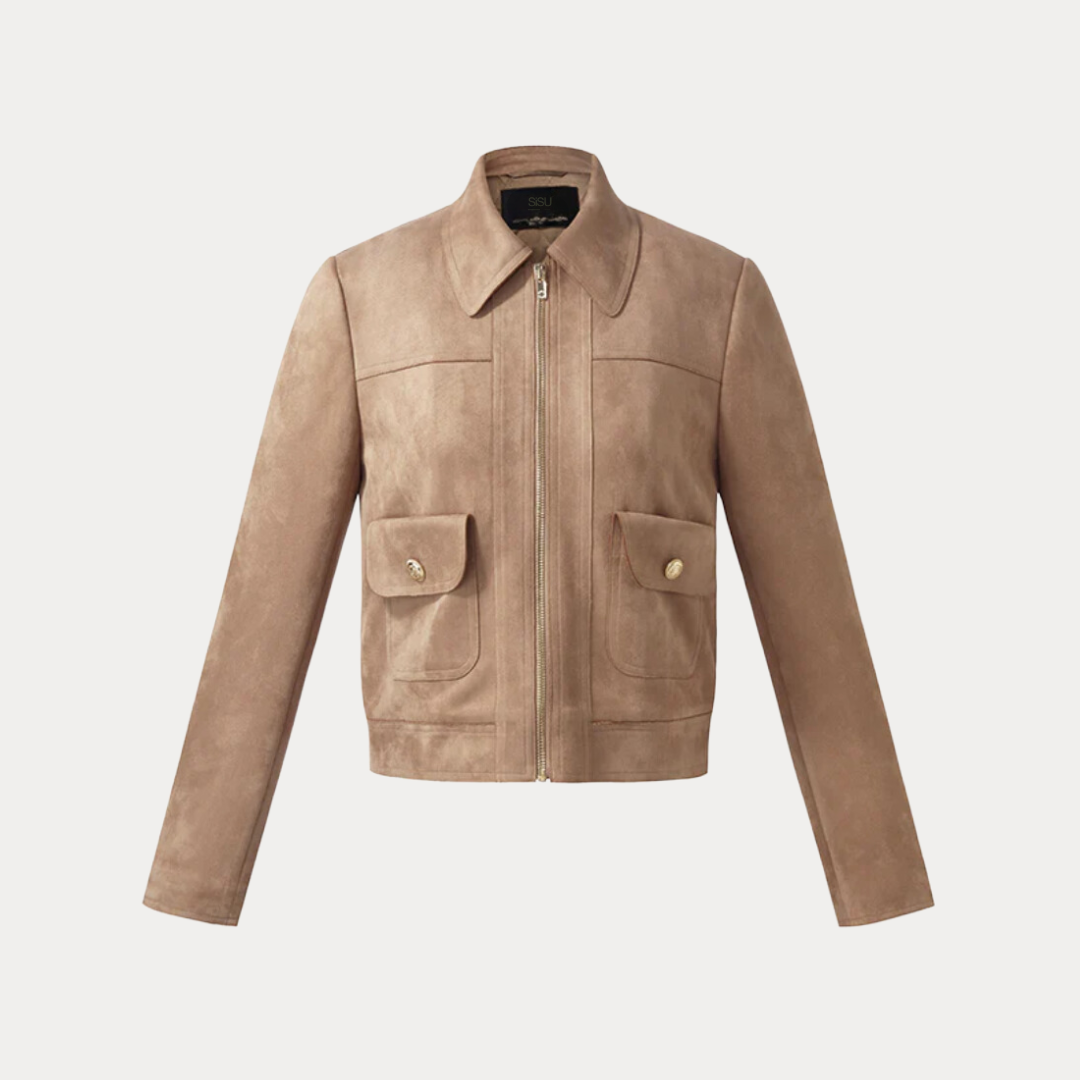 Vesper: Suede Zip Jacket