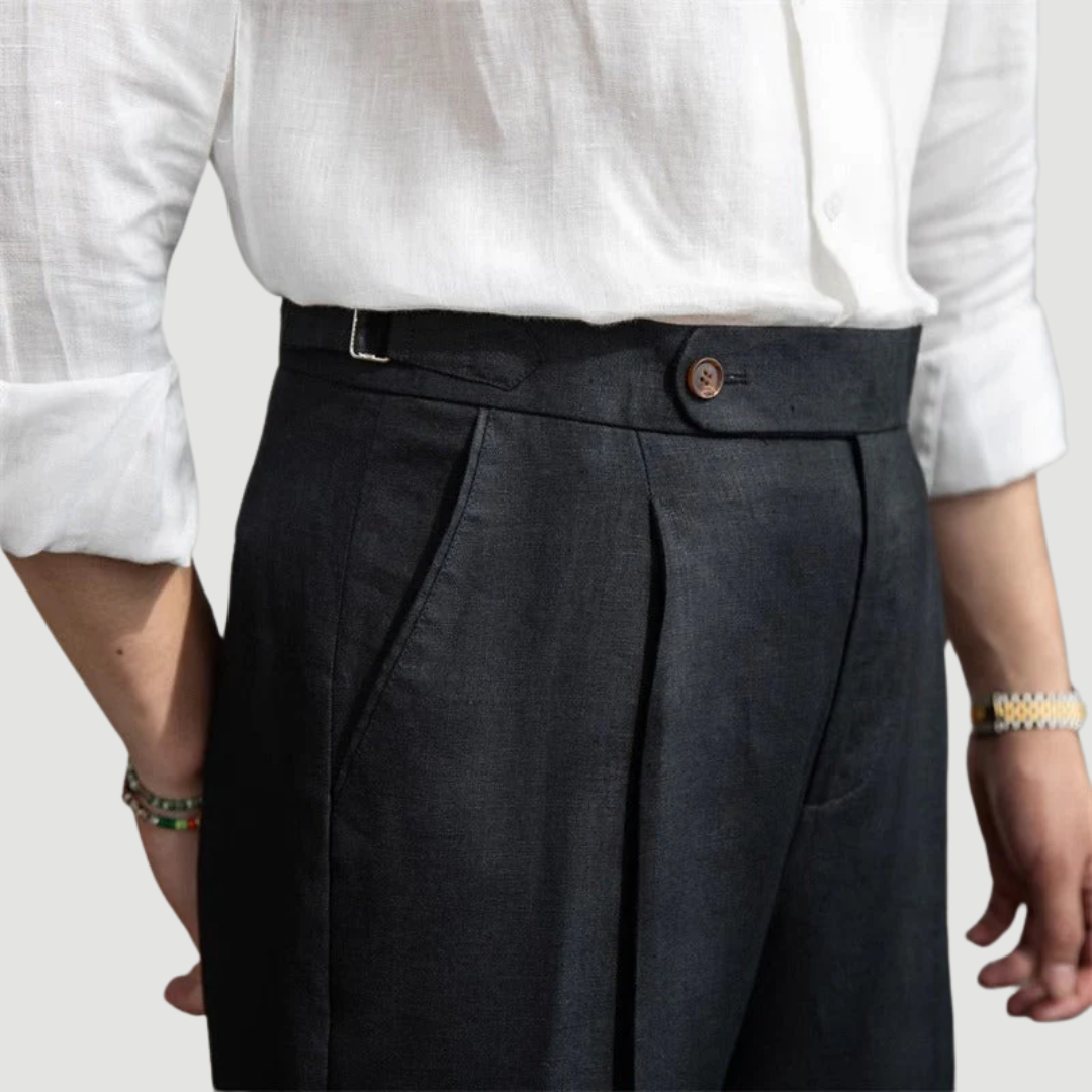 Leano: Classic Linen Trousers | Sand