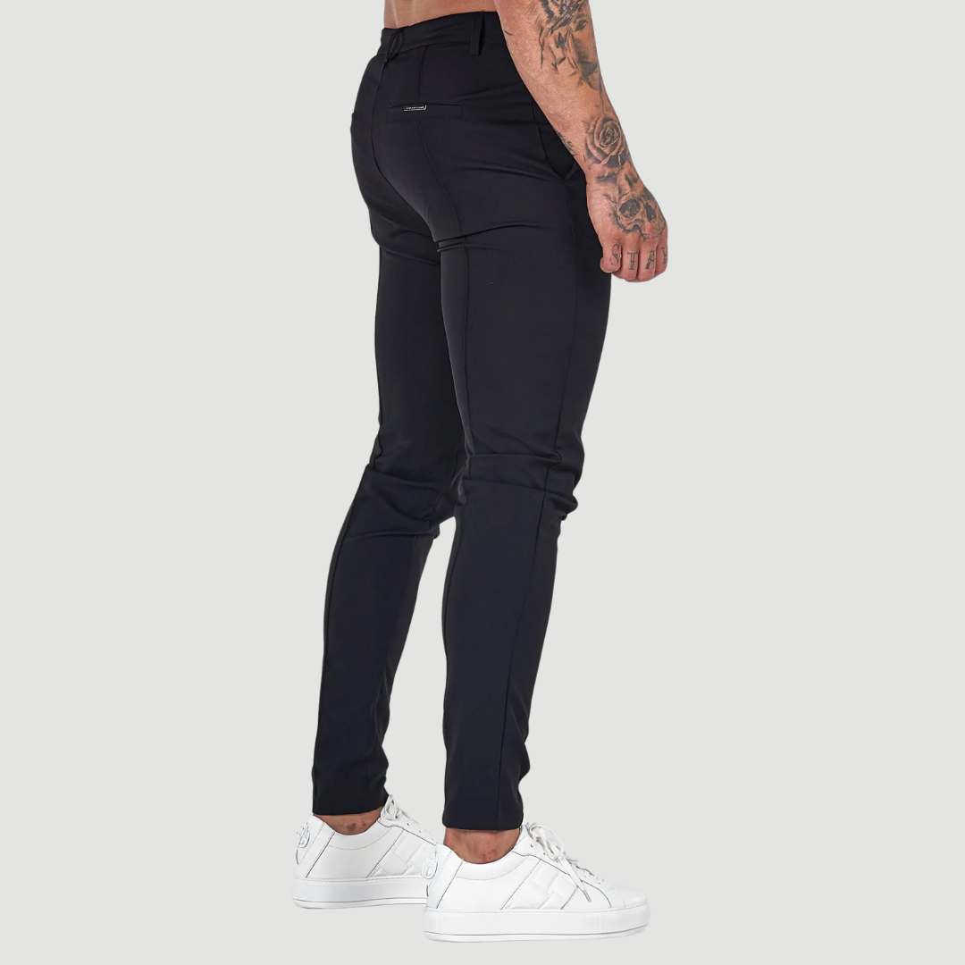 Cassian: Ultra-Flex Tailored Trousers | Black