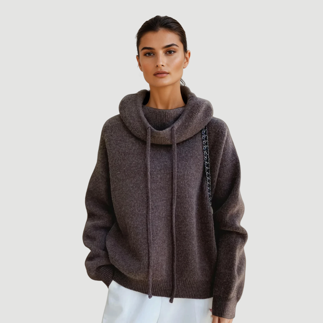 Zaria: Knitted Hoodie | Brown