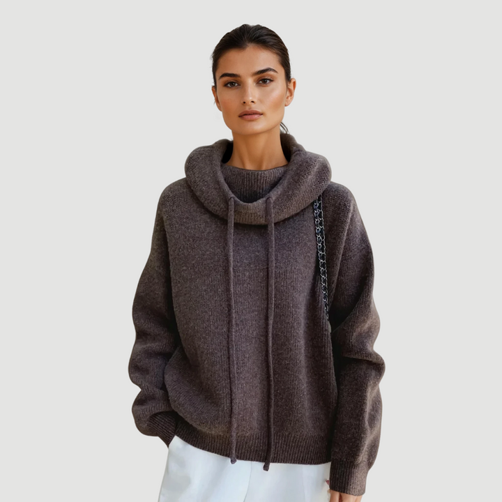 Zaria: Knitted Hoodie | Brown