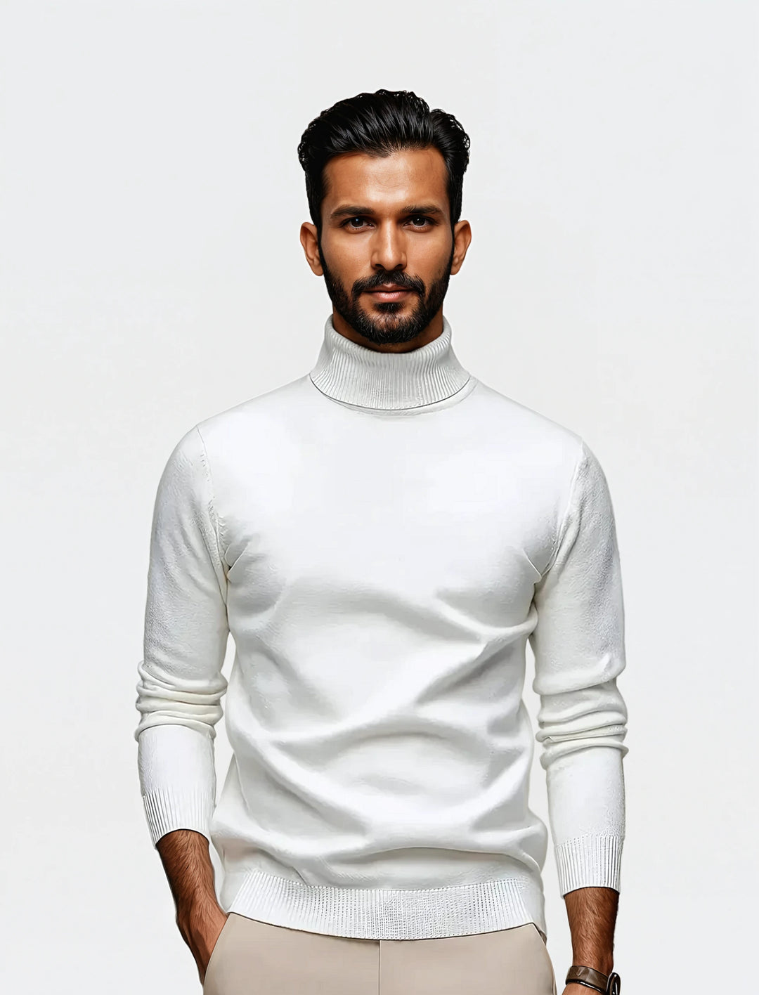 Vision: Polo Neck Jumper | Black