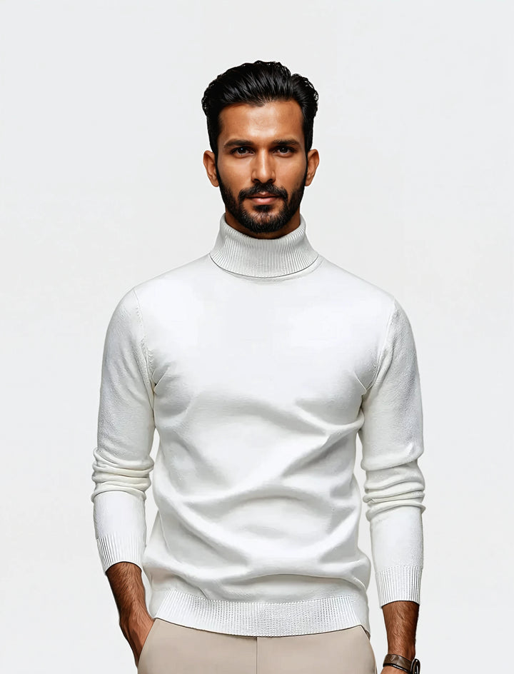 Vision: Polo Neck Jumper | White