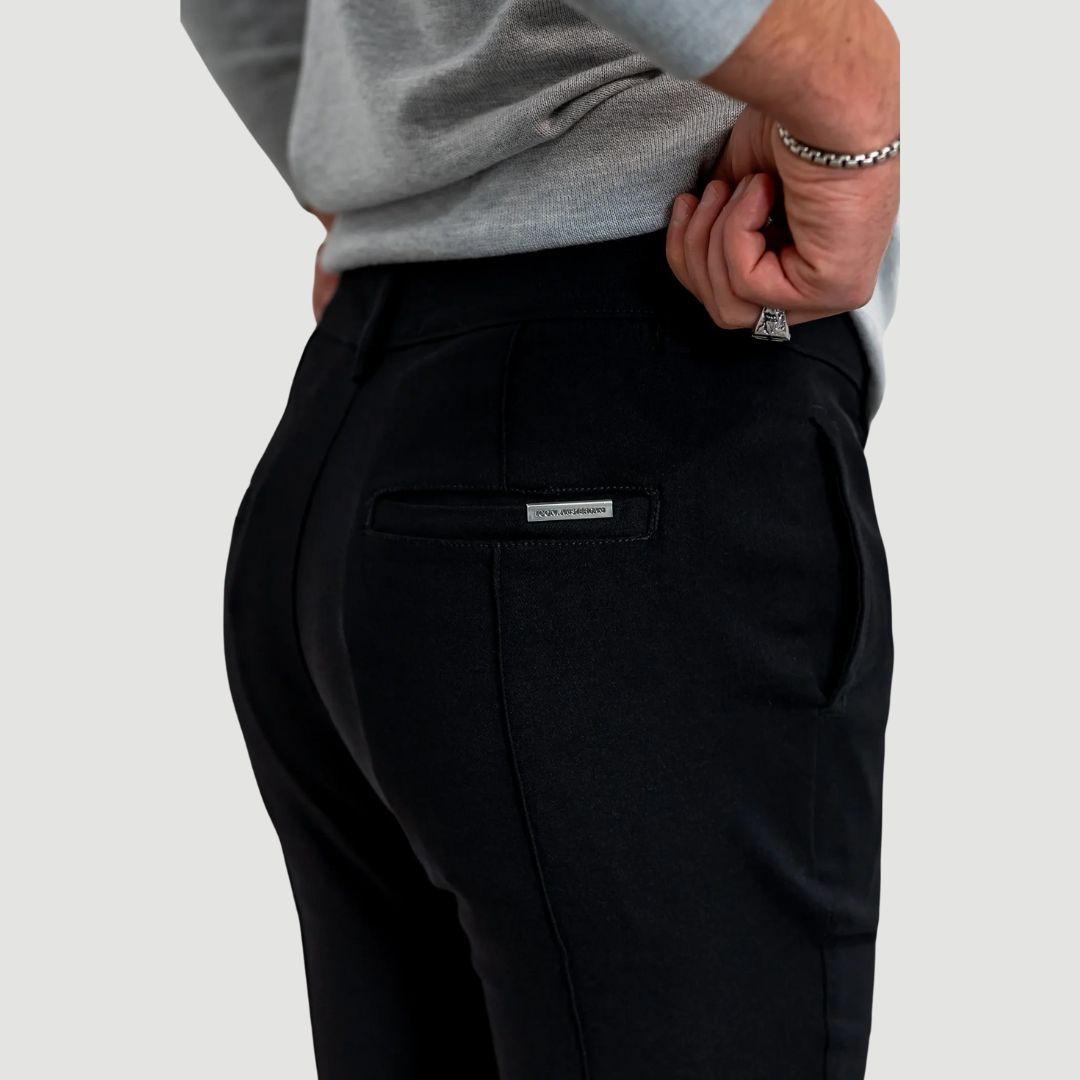 Cassian: Ultra-Flex Tailored Trousers | Black