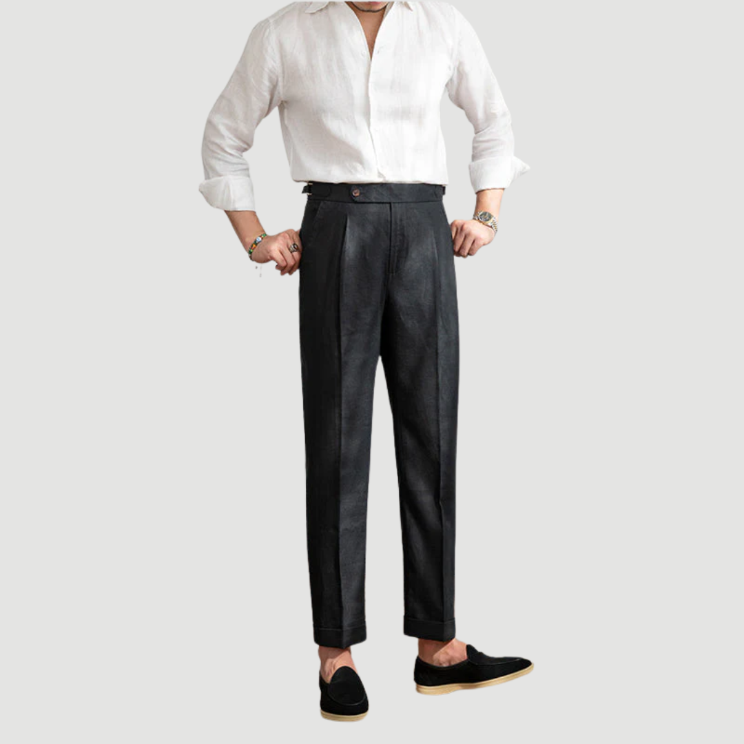 Leano: Classic Linen Trousers | Sand